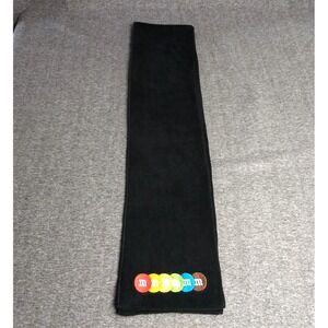 M&M World Winter Scarf Black 70"x8" Embroidered Candy Colors Mars 2013